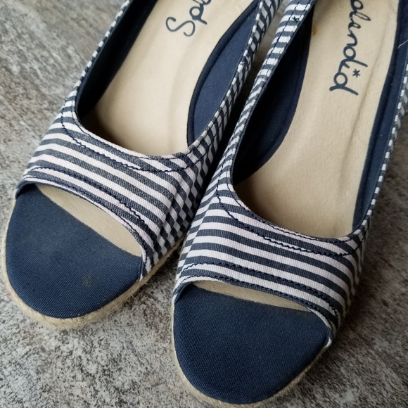 Splendid Wedge Heels Espadrilles Striped Size 10 - Picture 3 of 8
